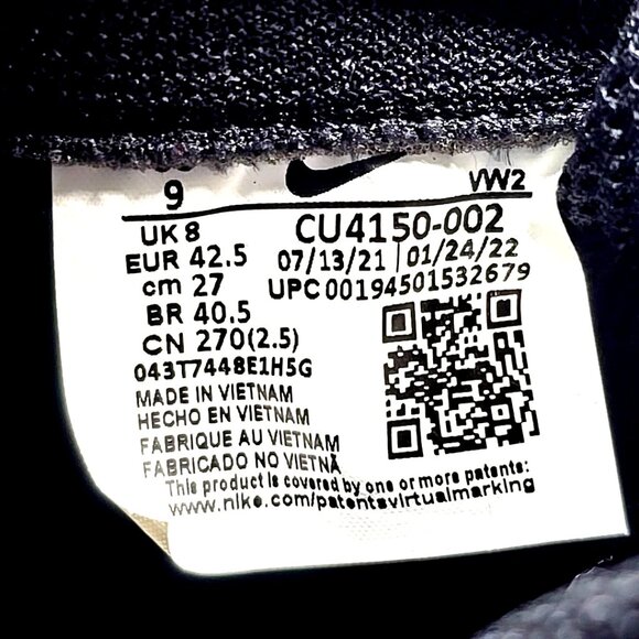 Nike Court Legacy Black Lace Up Casual Comfort Sneakers CU4150-002 Men's Size 9 - Picture 12 of 12